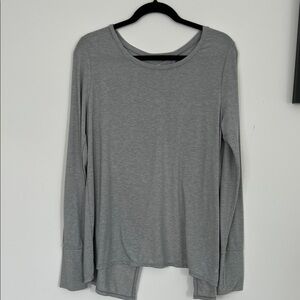 GAP FIT Breathe Women's Gray Long Sleeve Tee Athletic Wear Size L